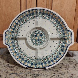 Polish Pottery Divided Dish/Tray
